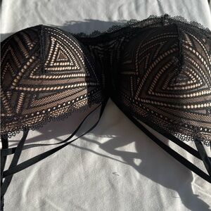 ADORE ME Black Lace Strappy Geometric 40DDD Bra